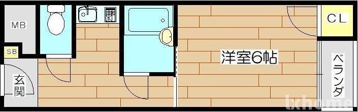 ホワイティ18(1K/1階)の間取り写真