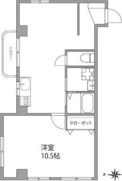 ビューラー433(1LDK/1階)の間取り写真