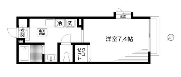 シャトレ北町(1K/2階)の間取り写真