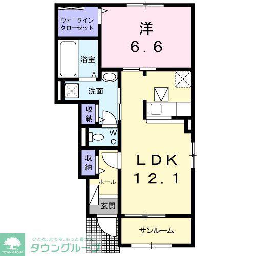 ジャンティーパレス(1LDK/1階)の間取り写真