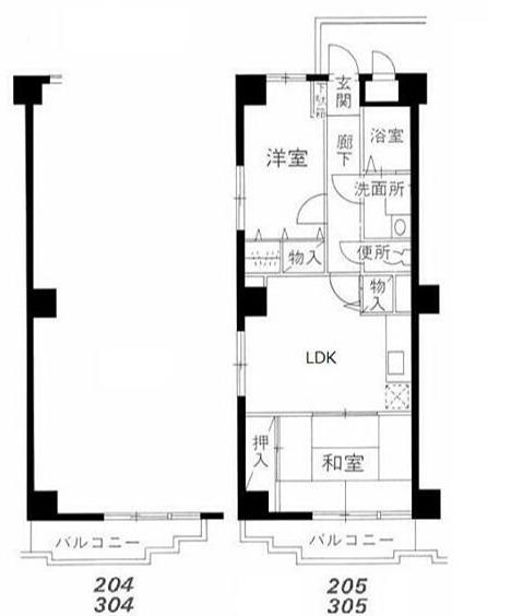 MAISON DE 山田(2LDK/4階)の間取り写真