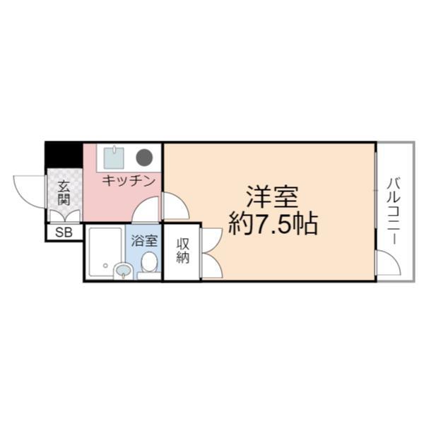 エクセレント中道(1K/4階)の間取り写真