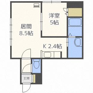 グランメール元町東(1LDK/2階)の間取り写真