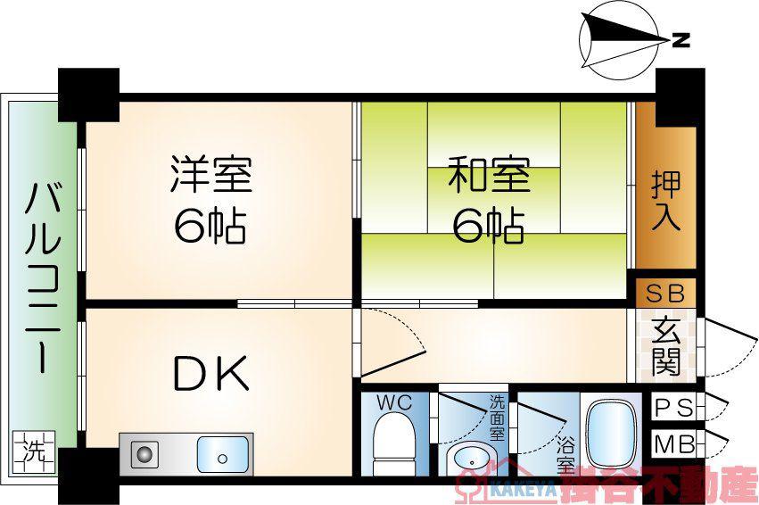 第3マンション南茨木(2DK/1階)の間取り写真