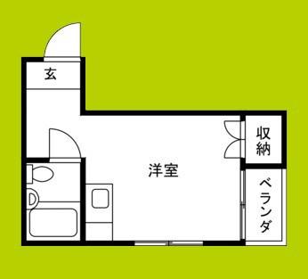 ブライトゾーン南堀江(ワンルーム/2階)の間取り写真