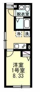 ベイルーム南吉田町(1K/2階)の間取り写真