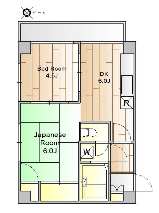 ライオンズマンション学芸大学第2(2DK/1階)の間取り写真