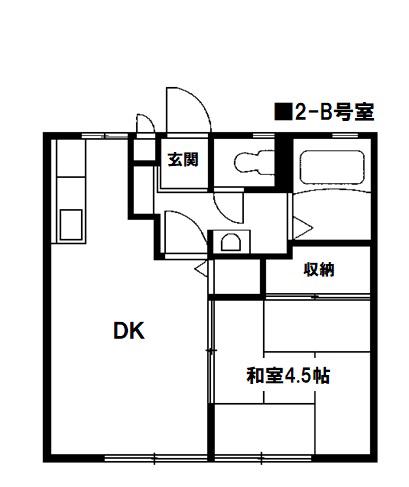 サンライフ山田(1DK/2階)の間取り写真