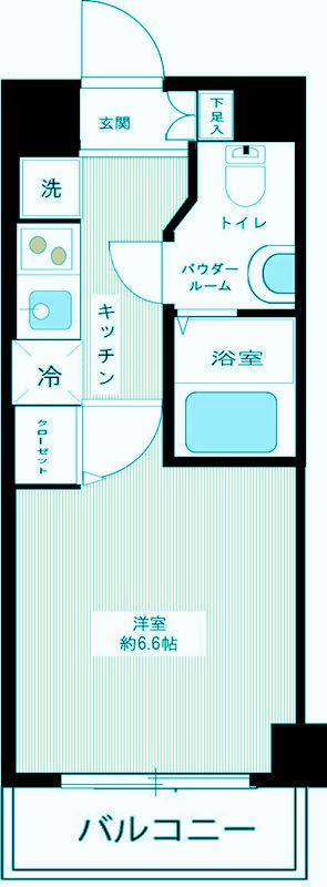 アルコバレーノ武蔵小山(1K/6階)の間取り写真