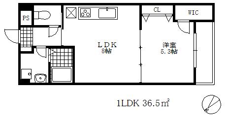 夢野アパートメント(1LDK/2階)の間取り写真