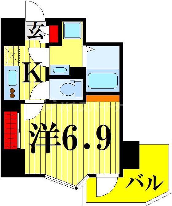 HYS 梅島 CONFORT(1K/6階)の間取り写真