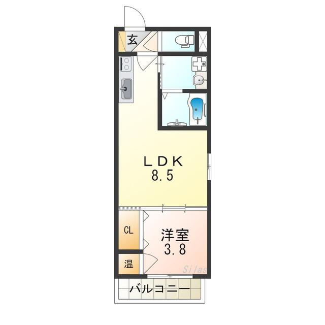 F ASECIA CROWN(1LDK/3階)の間取り写真