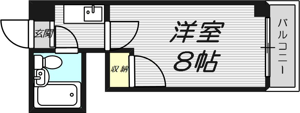 シティーアーク上町台(1K/8階)の間取り写真