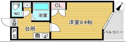 リリーフ薬院(1K/5階)の間取り写真