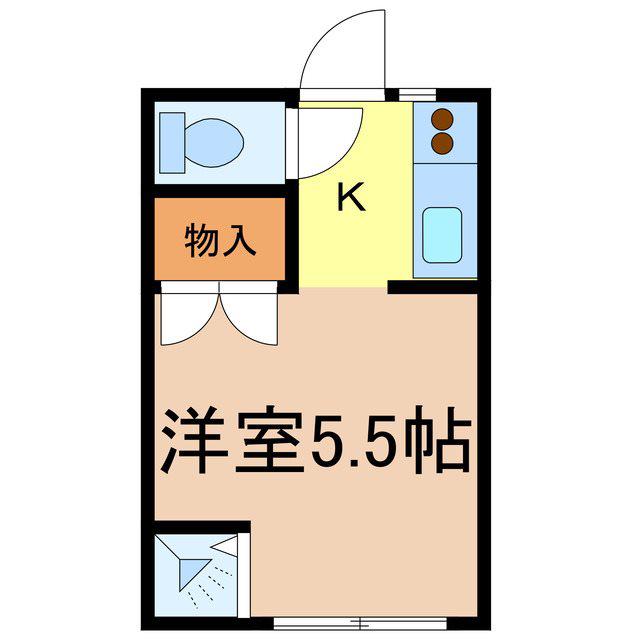 アサヒ若里ハイツ(1K/1階)の間取り写真