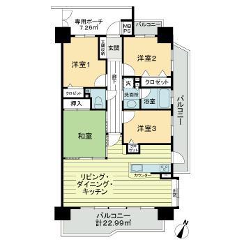 ライオンズシティ大府駅前(4LDK/10階)の間取り写真