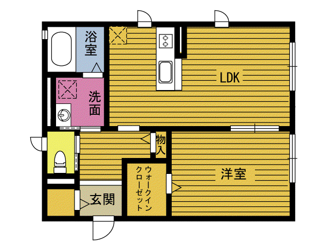 テラフル市浜ABC(1LDK/1階)の間取り写真