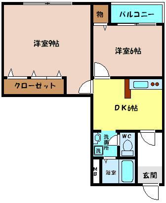新森レヂデンス(2DK/4階)の間取り写真