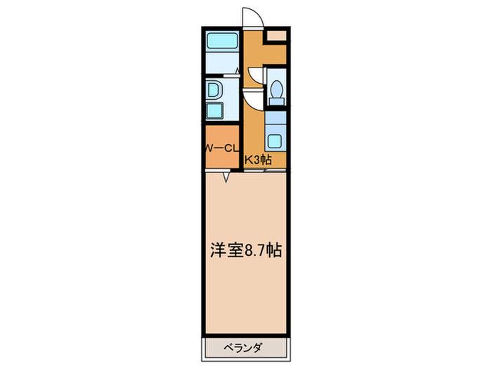 ブランシェ(1K/3階)の間取り写真