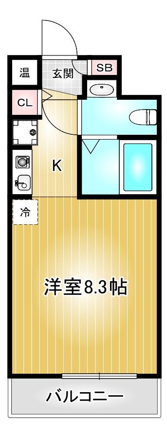 アーバンフラッツ新栄(ワンルーム/9階)の間取り写真