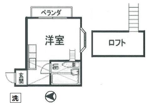 ロイヤルレモン(ワンルーム/1階)の間取り写真