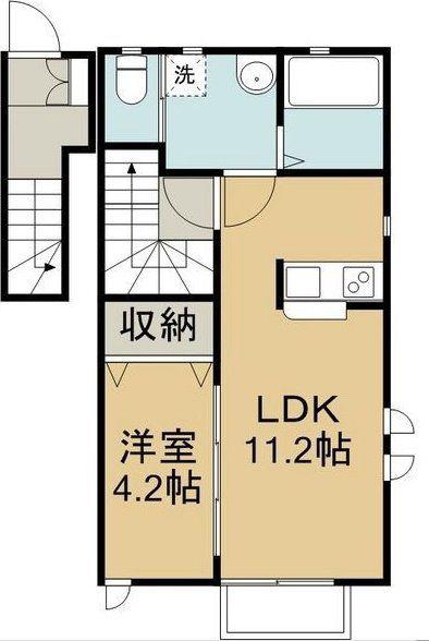 フルラージュニナ(1LDK/2階)の間取り写真