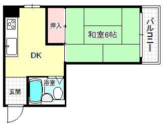ラクール(1DK/4階)の間取り写真
