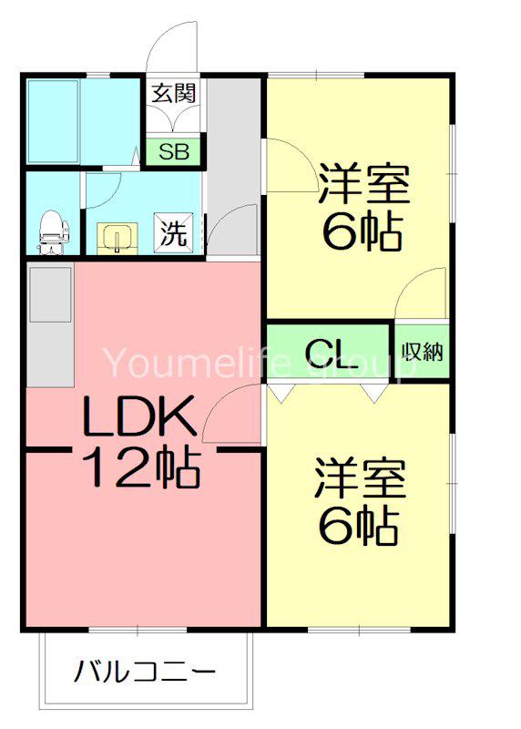 REDEAL小田原イースト(2LDK/2階)の間取り写真