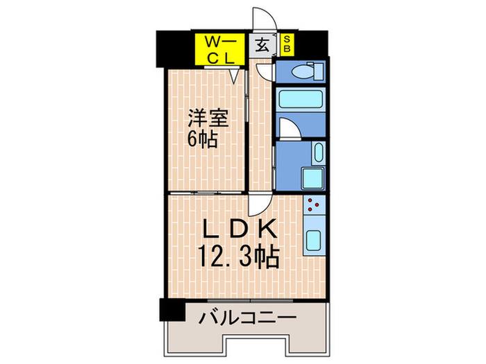 エルイソベ三宮(1LDK/7階)の間取り写真