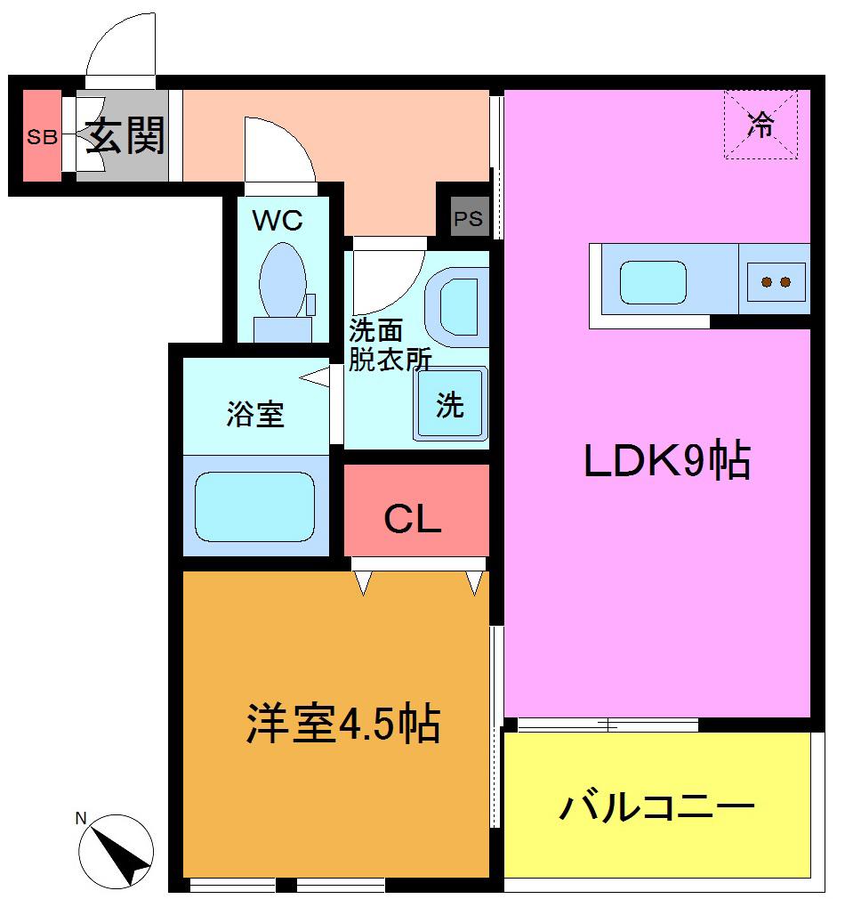 GAIA REGINA(1LDK/3階)の間取り写真