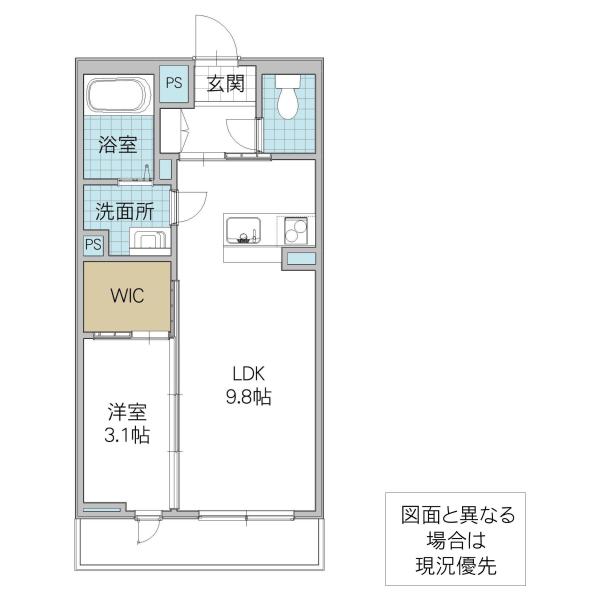 グランフェルス神崎(1LDK/2階)の間取り写真