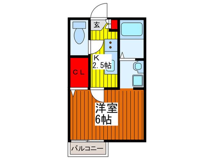 プルミエール(1K/1階)の間取り写真