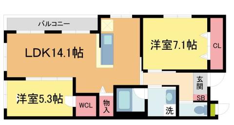 ITIMARUKAN(2LDK/3階)の間取り写真