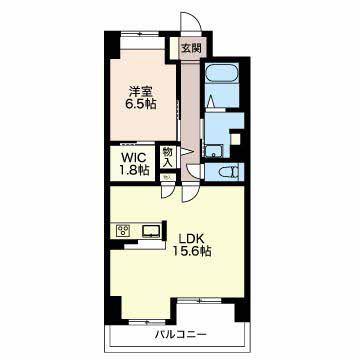 シャンテ岐阜(1LDK/7階)の間取り写真