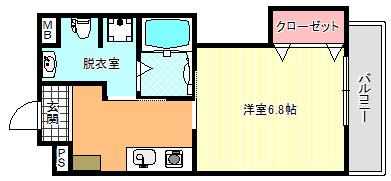 ヴィ―ブル駒川II(1K/5階)の間取り写真