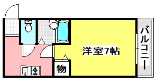 サンメゾン吹田I(1K/5階)の間取り写真