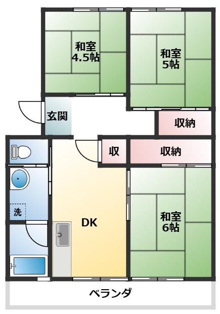 アーバンライフ(3DK/4階)の間取り写真