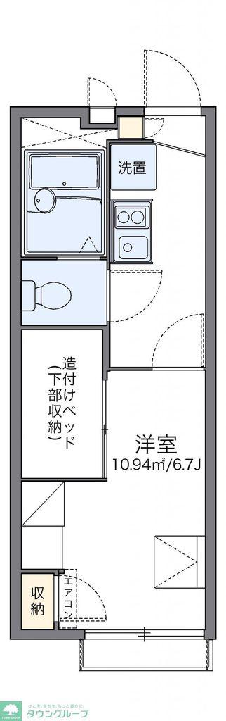 レオパレスフローラ東葛西(1K/2階)の間取り写真