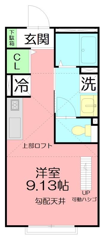 イースト OCEAN(ワンルーム/2階)の間取り写真