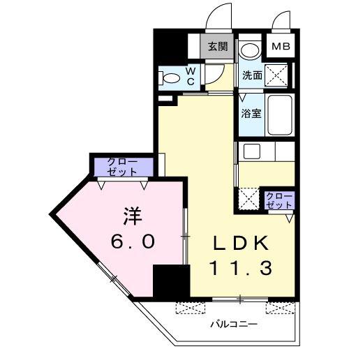 サン ガーデン(1LDK/10階)の間取り写真
