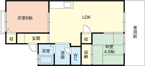 セジュール日高(3DK/1階)の間取り写真