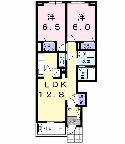 アンタレス・タツイ(2LDK/1階)の間取り写真