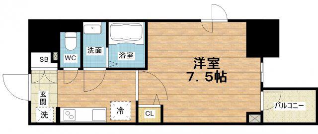 WORVE大阪本町(1K/9階)の間取り写真