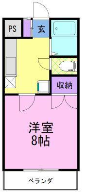 リバティー高橋(1K/3階)の間取り写真
