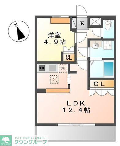 フォレストヴィラIII(1LDK/1階)の間取り写真