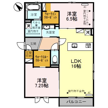 SUNLLENA(2LDK/3階)の間取り写真