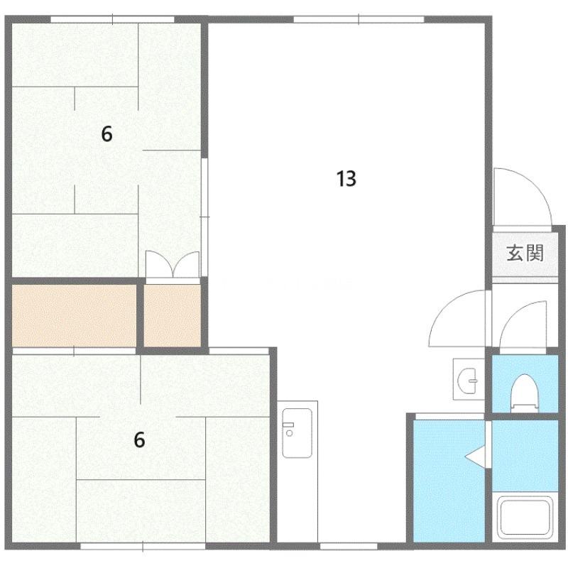 住吉ハイツ(2LDK/2階)の間取り写真