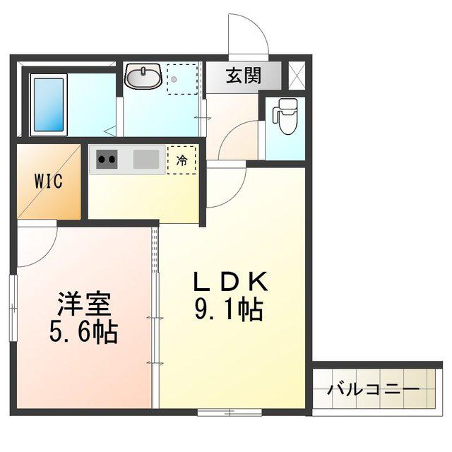 フジパレス清水丘V番館(1LDK/2階)の間取り写真