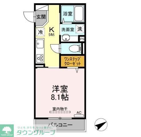 SIGNATURE 武蔵中原(1K/1階)の間取り写真