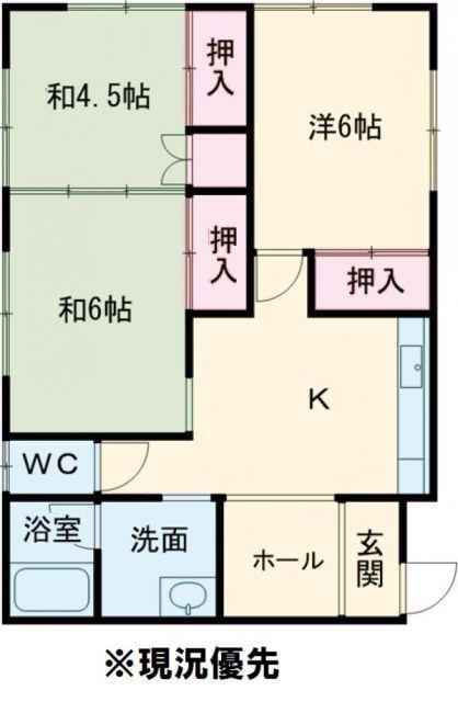 末広コーポ(3DK/2階)の間取り写真